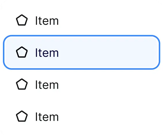 Showing a dropdown menu with a focus state selected