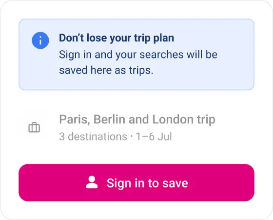 My trips with log in prompt