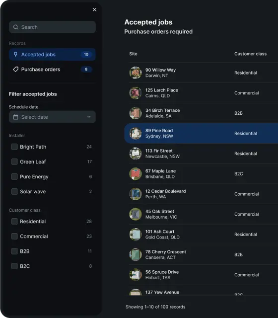 Dark node database screen