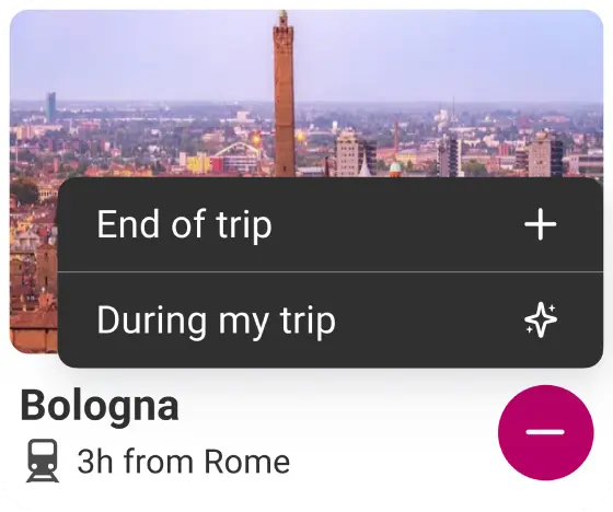 Map card with options to add at the best place in trip or at the end of trip