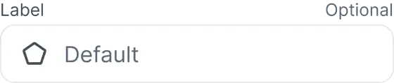 Input component with label, optional text, icon, placeholder