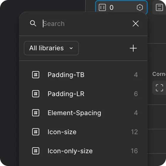 Showing sizing tokens with no scalability